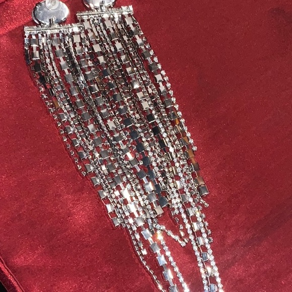 6/$20 Long Rhinestones Earrings - Picture 6 of 6